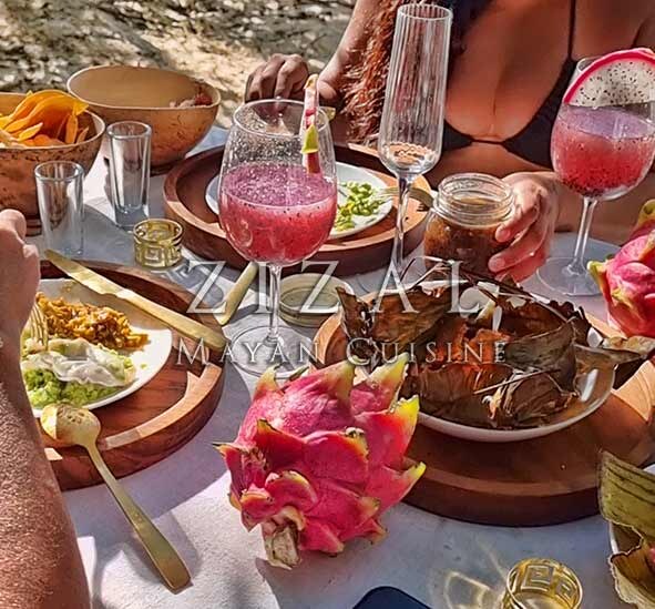 Picnic 7 tiempos con mixología Zizal Mayan Cuisine · Sisal Yucatán · experiencia premium gourmet maya